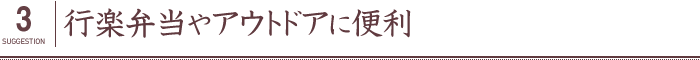 行楽弁当やアウトドアに便利